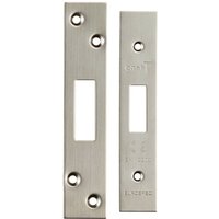 Loops Forend Strike & Fixing Pack Suitable for Deadlocks Satin Stainless Steel in Metallics