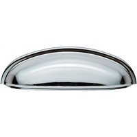 Loops Shaker Cup Pull Handle 124 x 35mm 96mm Fixing Centres Polished Chrome