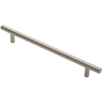 Loops Round T Bar Cabinet Pull Handle 252 x 12mm 192mm Fixing Centres Satin Nickel in Metallics