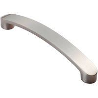 Loops Flat Fronted Bow Pull Handle 140 x 12mm 128mm Fixing Centres Satin Nickel in Metallics