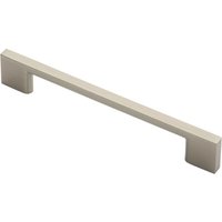 Loops Slim D Shape Pull Handle 152 x 7.5mm 128mm Fixing Centres Satin Nickel in Metallics