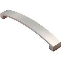 Loops Flat Curved Bow Pull Handle 172 x 25mm 160mm Fixing Centres Satin Nickel in Metallics