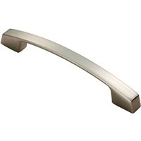Loops Curved Bridge Pull Handle 169 x 14mm 128mm Fixing Centres Satin Nickel in Metallics