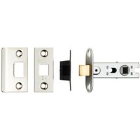 Loops 64mm Tubular Mortice Door Latch Bolt Through Square Forends Nickel Plated in Metallics