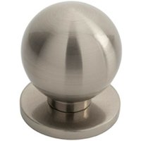 Loops Small Solid Ball Cupboard Door Knob 25mm Dia Satin Nickel Cabinet Handle in Metallics