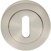 Loops 50mm Lock Profile Round Escutcheon 10mm Depth Concealed Fix Satin Nickel in Metallics