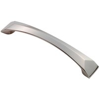 Loops Chiselled Cabinet Pull Handle 128mm Fixing Centres 145 x 25mm Satin Nickel in Metallics