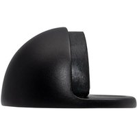 Loops Floor mounted Oval Doorstop 44 x 22mm Matt Black Half Moon Stopper