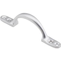 Loops Sash Window Bow Shaped Lift Handle 102 x 12mm 28mm Proj Satin Chrome