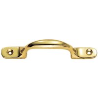 Loops Sash Window Bow Shaped Lift Handle 158 x 12mm 30mm Proj Polished Brass in Metallics
