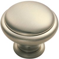 Loops Domed Top Cupboard Door Knob 34mm Diameter Satin Nickel Cabinet Handle in Metallics