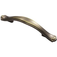 Loops Stepped Edge Cupboard Bow Pull Handle 76mm Fixing Centres Burnished Brass in Metallics