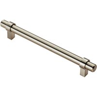 Loops Round T Bar Cabinet Pull Handle 200 x 14mm 160mm Fixing Centres Satin Nickel in Metallics