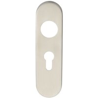 Loops PAIR Radius Lock Euro Cylinder Plate Cover 170 x 45 x 8mm Satin Steel in Metallics