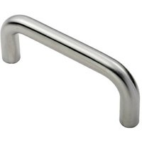 Loops Round D Bar Pull Handle 169 x 19mm 150mm Fixing Centres Satin Steel in Metallics