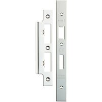 Loops Forend Strike & Fixing Pack For DIN Euro Sash & Bathroom Lock Bright Steel in Metallics