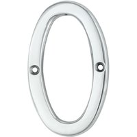 Loops Polished Chrome Door Number 0 75mm Height 4mm Depth House Numeral Plaque