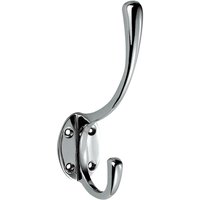 Loops Victorian Hat & Coat Hook on Oval Backplate 64mm Projection Polished Chrome