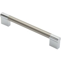 Loops Keyhole Bar Pull Handle 172 x 14mm 160mm Fixing Centres Satin Nickel & Chrome in Metallics