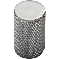 Loops Knurled Cylindrical Cupboard Door Knob 18mm Dia Chrome Cabinet Handle