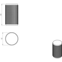 Loops Knurled Cylindrical Cupboard Door Knob 18mm Dia Satin Brass Cabinet Handle in Metallics