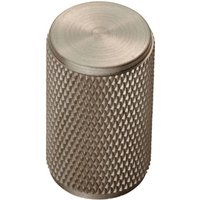 Loops Knurled Cylindrical Cupboard Door Knob 18mm Dia Satin Nickel Cabinet Handle in Metallics
