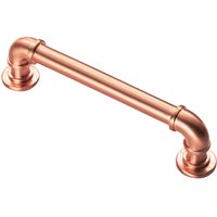 Loops Pipe Design Cabinet Pull Handle 128mm Fixing Centres 12mm Dia Satin Copper