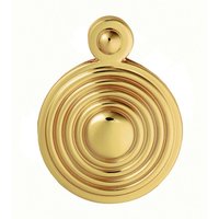 Loops 32mm Lock Profile Escutcheon Reeded Design Polished Brass Keyhole Cover in Metallics