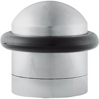 Loops Dome Topped Floor Mounted Door Stop Rubber Buffer 38mm Dia Satin Chrome