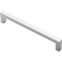 Loops Square Block Pull Handle 170 x 10mm 160mm Fixing Centres Polished Chrome