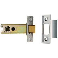 Loops 76mm Heavy Sprung Tubular Latch Square Satin Stainless Steel Door Latch in Metallics
