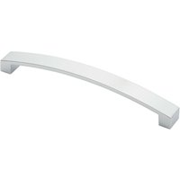 Loops Flat Curved Bow Pull Handle 238 x 25mm 224mm Fixing Centres Polished Chrome