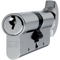 Loops 70mm Double EURO Cylinder & Thumbturn Lock Keyed to Differ 5 Pin Nickel Plated in Metallics