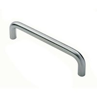 Loops Round D Bar Pull Handle 22mm Dia 150mm Fixing Centres Satin Stainless Steel in Metallics
