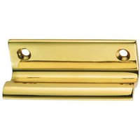 Loops Sash Window Lift Handle 62 x 20mm 47mm Fixing Centres Polished Brass in Metallics