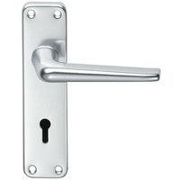 Loops PAIR Straight Tapered Handle on Lock Backplate 152 x 41mm Satin Aluminium