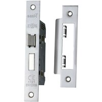 Loops Locking Bathroom Door Sashlock Latch Square Forend 64mm Satin Nickel in Metallics