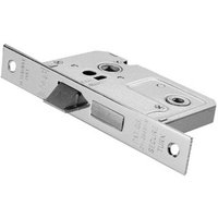 Loops Locking Bathroom Door Sashlock Latch Square Forend 76mm Nickel Plated in Metallics