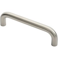 Loops Round D Bar Pull Handle 22mm Dia 225mm Fixing Centres Satin Stainless Steel in Metallics