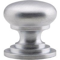 Loops Victorian Round Cupboard Door Knob 38mm Dia Satin Chrome Cabinet Handle