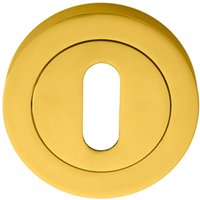 Loops 50mm Lock Profile Escutcheon Concealed Fix Polished Brass Keyhole Cover in Metallics