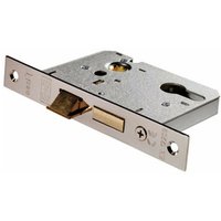 Loops 76mm Contract Euro Profile Sashlock Square Forend Nickel Plated Door Latch in Metallics