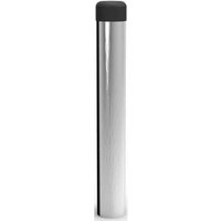 Loops Rubber Tipped Wall mounted Doorstop Cylinder 71 x 16mm Satin Chrome
