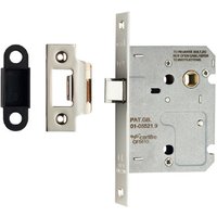 Loops 76mm Residential Contract Upright Latch Square Forend Nickel Plated in Metallics