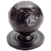 Loops Hammered Ball Cupboard Door Knob 33mm Diameter Black Antique Cabinet Handle
