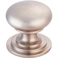 Loops Victorian Round Cupboard Door Knob 38mm Dia Satin Nickel Cabinet Handle in Metallics