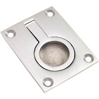 Loops Flush Ring Recessed Pull Handle 63 x 48.5mm 8.5mm Depth Satin Chrome
