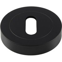 Loops 50mm Lock Profile Round Escutcheon Concealed Fix Matt Black Keyhole Cover
