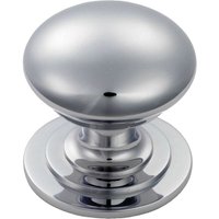Loops Victorian Round Cupboard Door Knob 42mm Dia Polished Chrome Cabinet Handle