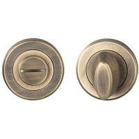 Loops Thumbturn Lock & Release Handle Beveled Edge Concealed Fix Antique Brass in Metallics